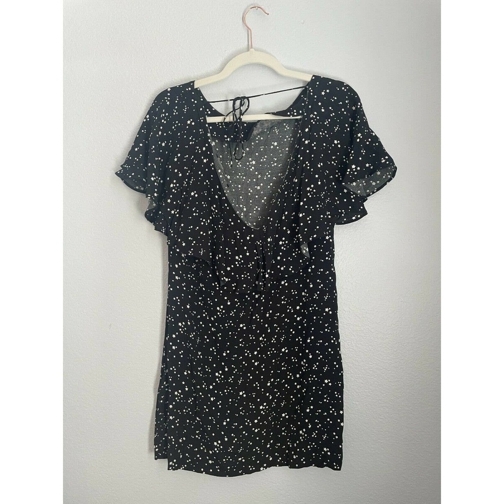 Zara Basic Star Print Ruffle Back Mini Shift Dress - Picture 4 of 7